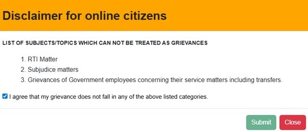 Delhi CM Jan Sunwai Complaint Portal Disclaimer Delhi CM Jan Sunwai Complaint Portal Disclaimer