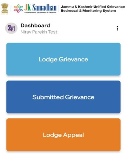 Jammu & Kashmir Samadhan Mobile App