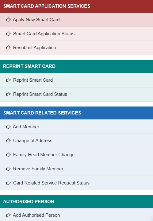 Smart Ration Card Online Services Tamil Nadu
